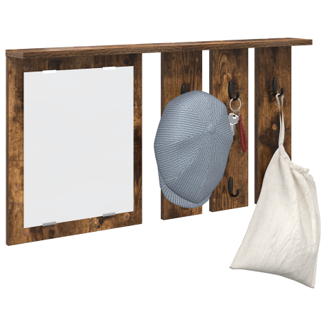 vidaXL Wandgemonteerde kapstok met plank Gerookt eiken 85 x 10 x 45 cm afbeelding3 - 1