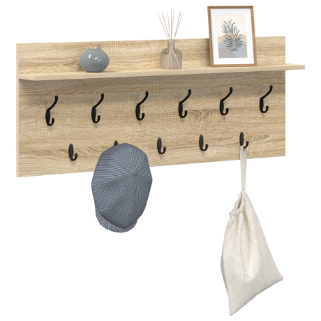 vidaXL Wandgemonteerde kapstok met plank Sonoma eiken 100 x 40 x 12 cm afbeelding3 - 1