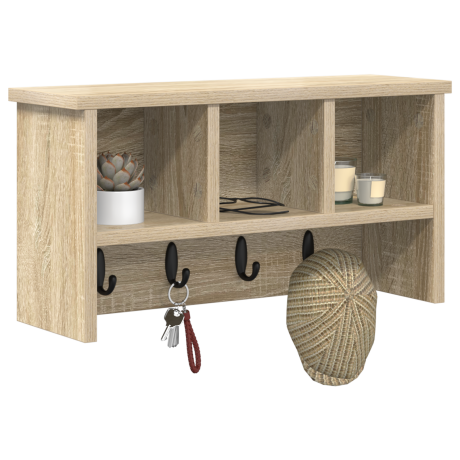 vidaXL Wandgemonteerde kapstok met plank Sonoma eiken 50 x 16 x 26 cm afbeelding3 - 1