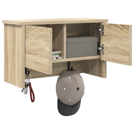 vidaXL Wandgemonteerde kapstok met plank Sonoma eiken 50 x 20 x 30 cm afbeelding3 - 1