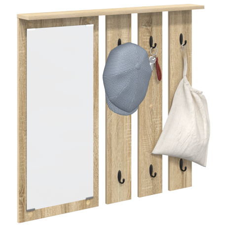 vidaXL Wandgemonteerde kapstok met plank Sonoma eiken 84 x 10 x 80 cm afbeelding3 - 1