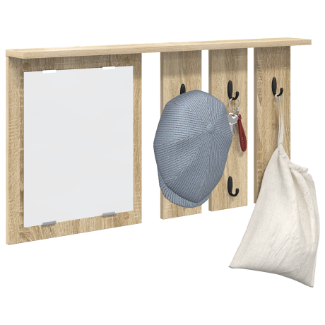 vidaXL Wandgemonteerde kapstok met plank Sonoma eiken 85 x 10 x 45 cm afbeelding3 - 1