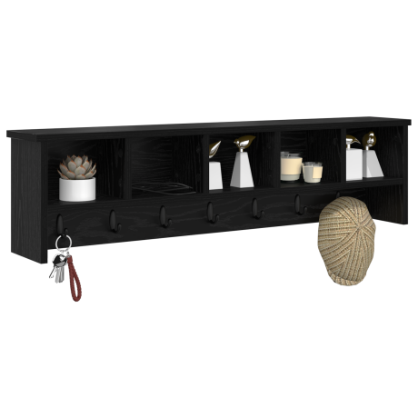 vidaXL Wandgemonteerde kapstok met plank Zwart eiken 100 x 16 x 26 cm afbeelding3 - 1
