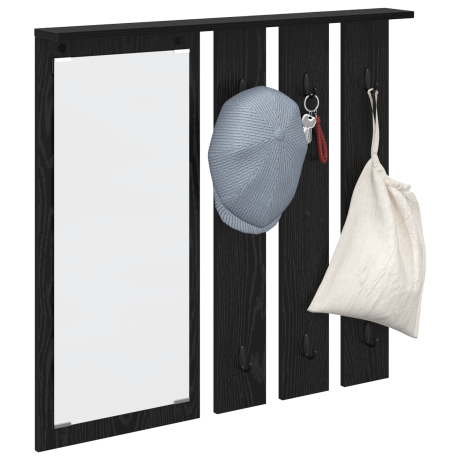 vidaXL Wandgemonteerde kapstok met plank Zwart eiken 84 x 10 x 80 cm afbeelding3 - 1