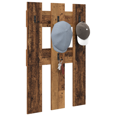vidaXL Wandgemonteerde kapstok Oud hout 65 x 3 x 100 cm Bewerkt hout afbeelding3 - 1