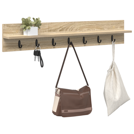 vidaXL Wandgemonteerde kapstok Sonoma eiken 100 x 10.5 x 18 cm afbeelding3 - 1