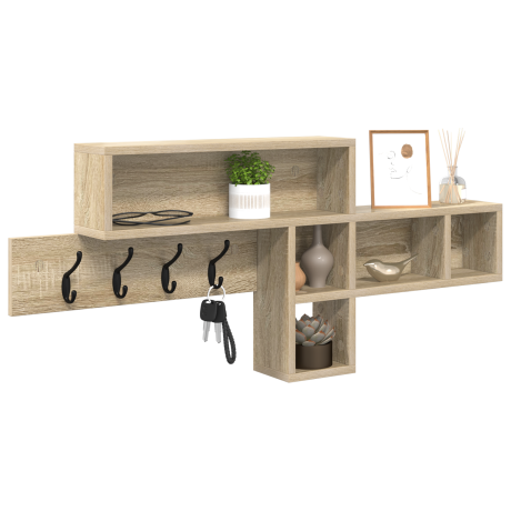 vidaXL Wandgemonteerde kapstok Sonoma eiken 100 x 12 x 43.5 cm afbeelding3 - 1