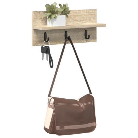 vidaXL Wandgemonteerde kapstok Sonoma eiken 40 x 10.5 x 18 cm afbeelding3 - 1