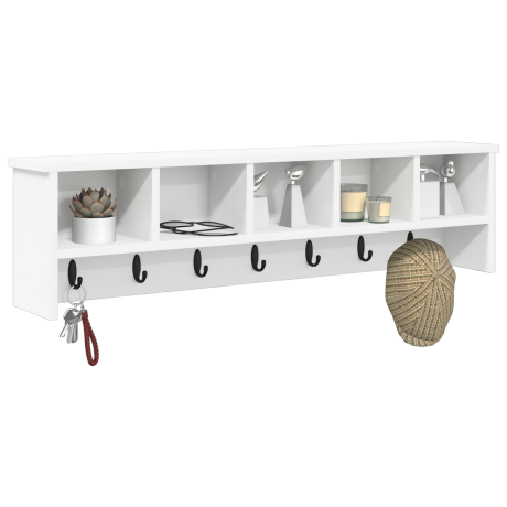 vidaXL Wandgemonteerde kapstok Wit 100 x 16 x 26 cm Bewerkt hout afbeelding3 - 1