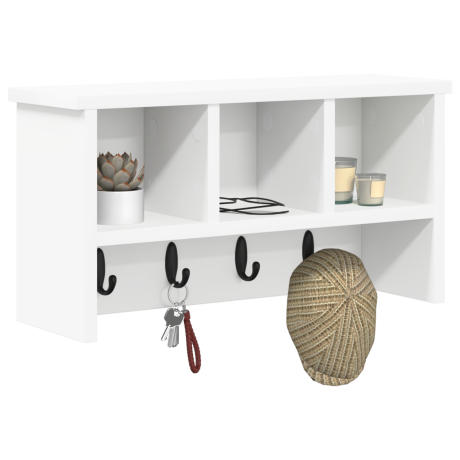 vidaXL Wandgemonteerde kapstok Wit 50 x 16 x 26 cm Bewerkt hout afbeelding3 - 1