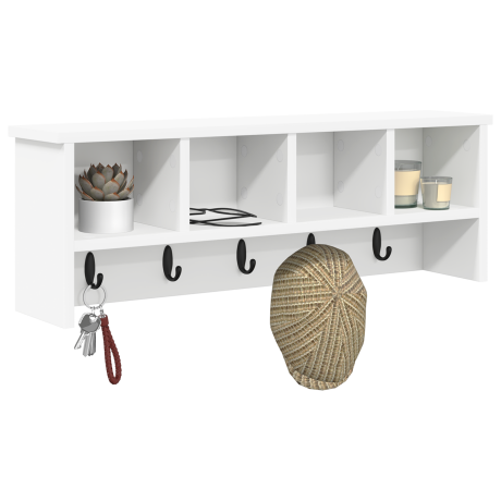 vidaXL Wandgemonteerde kapstok Wit 75 x 16 x 26 cm Bewerkt hout afbeelding3 - 1