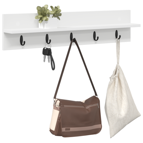 vidaXL Wandgemonteerde kapstok Wit 80 x 10.5 x 18 cm Bewerkt hout afbeelding3 - 1