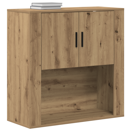 vidaXL Wandkast artisanaal eikenkleurig 80 x 33 x 80 cm Bewerkt hout afbeelding3 - 1