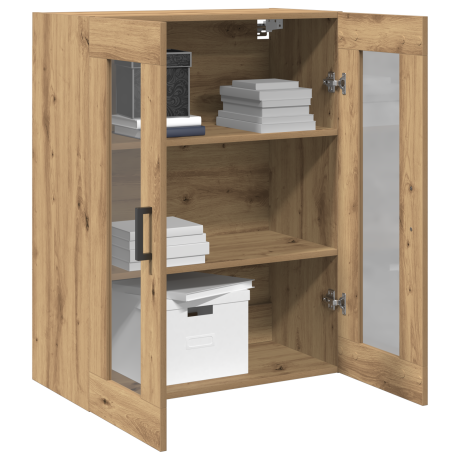 vidaXL Wandkast met glazen deuren 69,5x34x90 cm artisanaal eiken afbeelding3 - 1