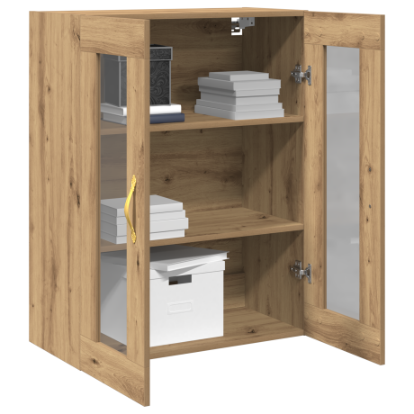 vidaXL Wandkast met glazen deuren 69,5x34x90 cm artisanaal eiken afbeelding3 - 1
