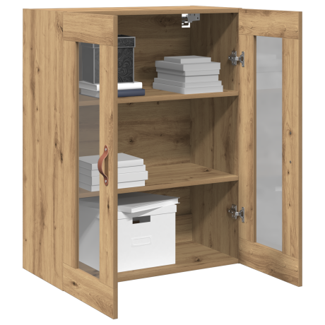 vidaXL Wandkast met glazen deuren 69,5x34x90 cm artisanaal eiken afbeelding3 - 1