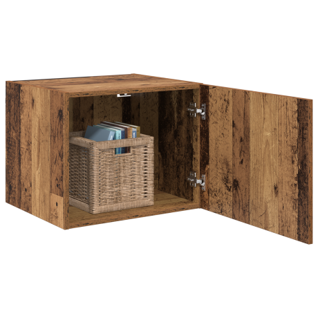 vidaXL Wandkast Wandgemonteerd met de deur Oud hout 50 x 42.5 x 40 cm Bewerkt hout afbeelding3 - 1