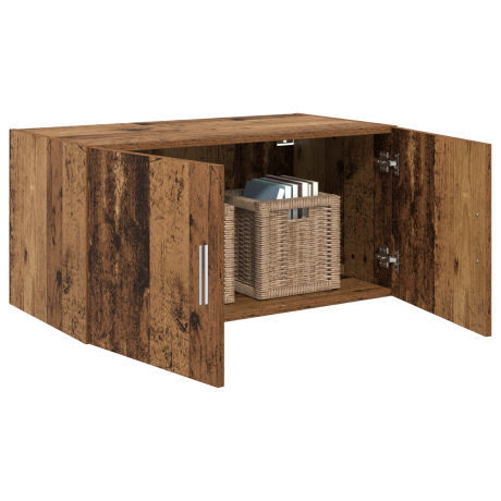 vidaXL Wandkast Wandgemonteerd met de deur Oud hout 80 x 42.5 x 40 cm Bewerkt hout afbeelding3 - 1