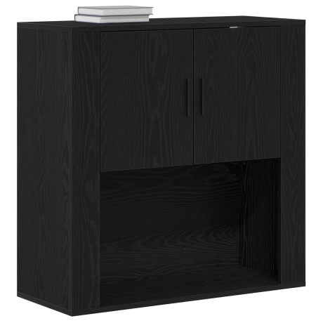 vidaXL Wandkast met plank Zwart eiken 80 x 33 x 80 cm Bewerkt hout afbeelding3 - 1