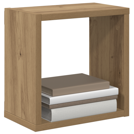 vidaXL Wandschappen met plank 2 pcs Artisan Eiken Bewerkt hout afbeelding3 - 1