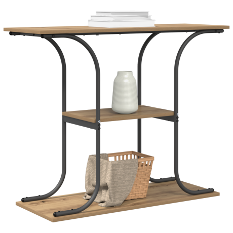 vidaXL Wandtafel met plank met opslag artisanaal eikenkleurig 101 x 35 x 80.5 cm afbeelding3 - 1