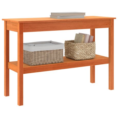 vidaXL Wandtafel Wasbruin 110 x 40 x 75 cm Massief grenenhout afbeelding3 - 1