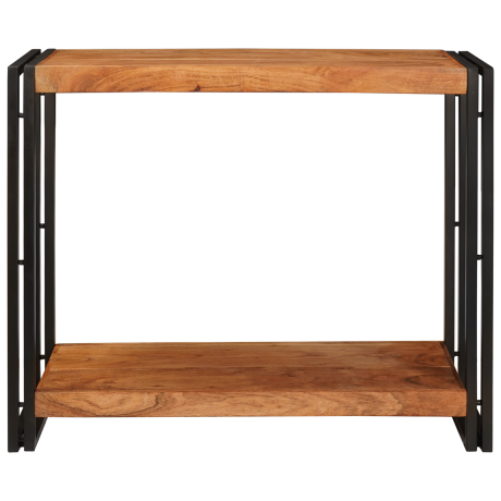 vidaXL Wandtafels met plank Bruin 90 x 33 x 75 cm Massief acaciahout afbeelding3 - 1