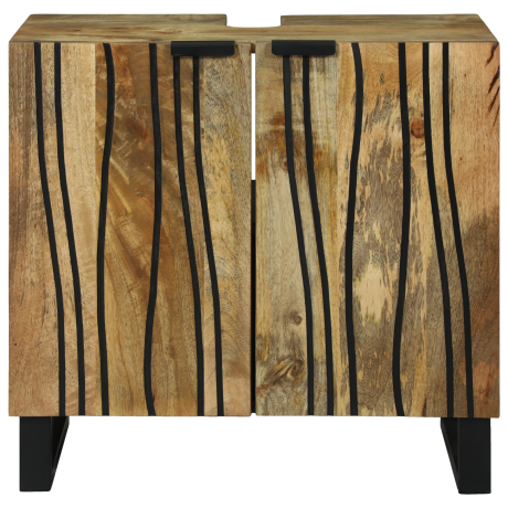 vidaXL Waskast 62x33x58 cm Massief Mango Hout en Engineered Hout afbeelding3 - 1