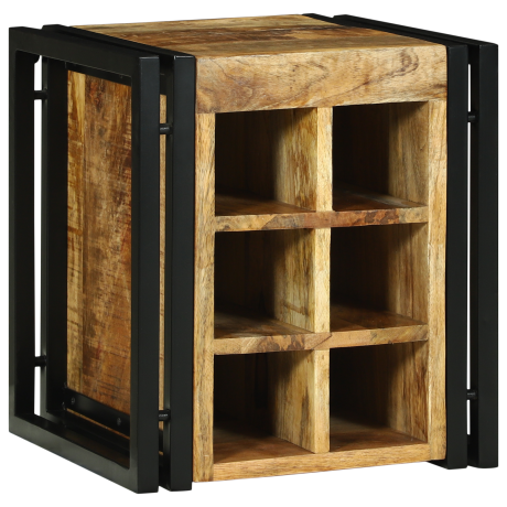 vidaXL Wijnrek 34,5 x 35 x 39 cm Massief Hout Ruw Mango afbeelding3 - 1