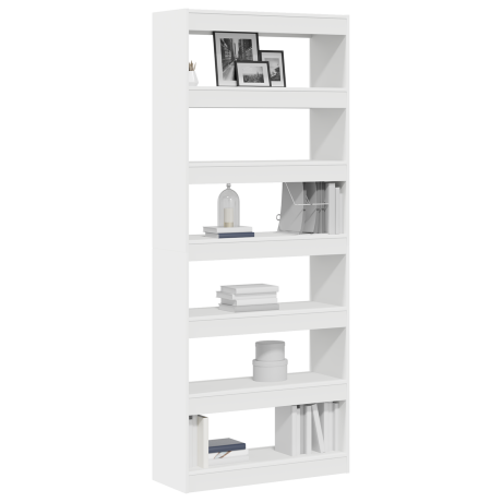vidaXL Boekenkast met plank Wit 80 x 30 x 198 cm Bewerkt hout afbeelding3 - 1