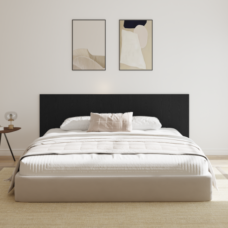 vidaXL Bed Hoofdbord Zwart Eiken 160 x 1.5 x 80.5 cm Bewerkt hout afbeelding3 - 1