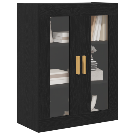 vidaXL Wandkast Zwart Eiken 69,5 x 34 x 90 cm Bewerkt hout afbeelding3 - 1