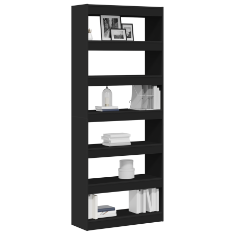 vidaXL Boekenkast met plank Zwart 80 x 30 x 198 cm Bewerkt hout afbeelding3 - 1