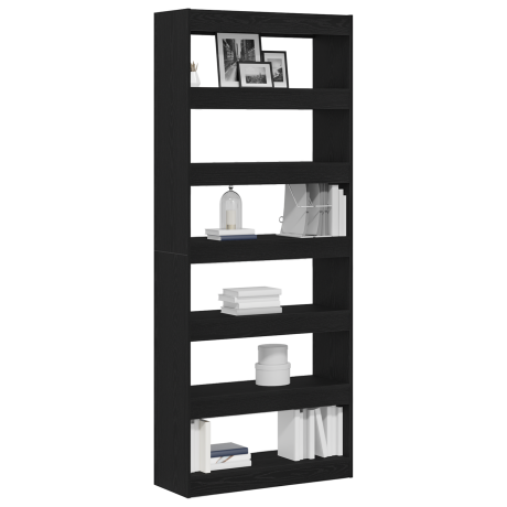 vidaXL Boekenkast met plank Zwart Eiken 80 x 30 x 198 cm Bewerkt hout afbeelding3 - 1