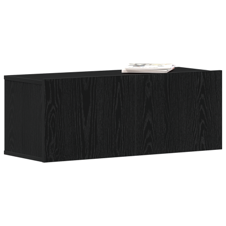 vidaXL Zwarte Eiken TV-meubel 80x30x30 cm Gemaakt van Engineered Wood afbeelding3 - 1