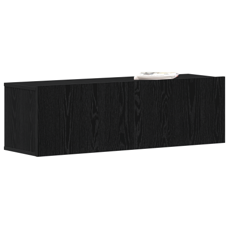 vidaXL TV-kast Zwart Eiken 100 x 30 x 30 cm Bewerkt hout afbeelding3 - 1