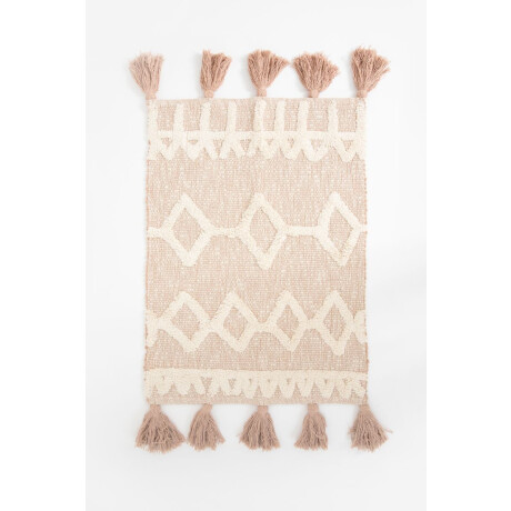 Beige badmat met geometrische figuren