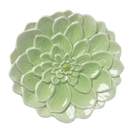Ontbijtbord bloem - groen - ø22.4 cm