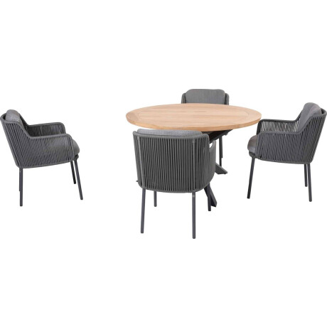 4 Seasons Outdoor Tuinset Bernini platinum Prado Teak-Anthracite 130 cm