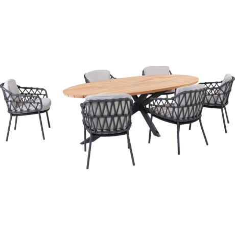 4 Seasons Outdoor Tuinset Calpi Prado Teak-Anthracite 240 cm