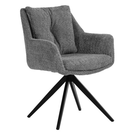 Artistiq Draaibare Eetkamerstoel 'Rocket' Bouclé, kleur Grijs
