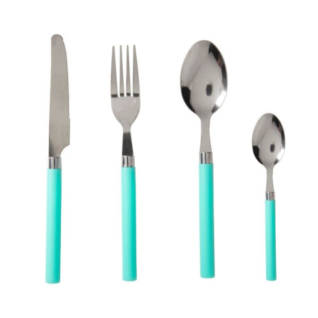 Bestekset - metaal - turquoise - set van 16