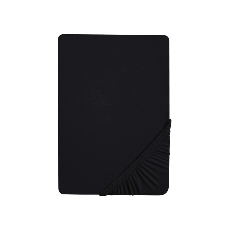 Biberna Jersey hoeslaken (Zwart, 180-200 x 200 cm)