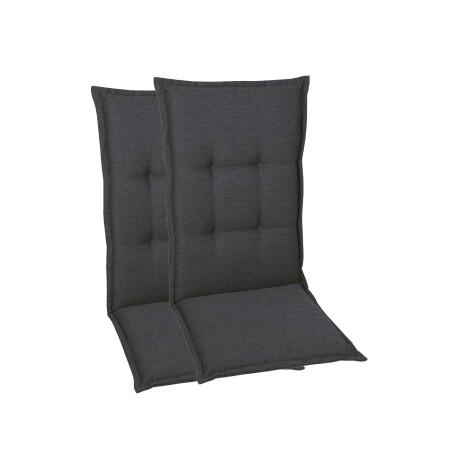 GO-DE Textil Tuinkussen (Stoelkussens voor stoelen met een lange rugleuning, Antraciet)