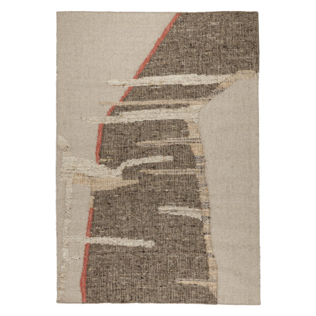 Dutchbone Vloerkleed 'Briton' Wol en jute, 160 x 230cm, kleur Beige