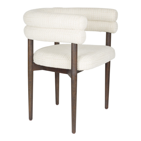 Dutchbone Eetkamerstoel 'Sela' Geweven stof, kleur Off White