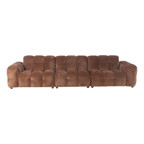Dutchbone 4,5-zits Bank 'Hackman' Velvet, kleur Cognac