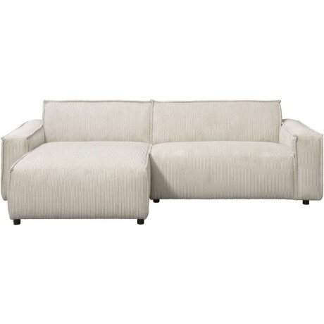 Leen Bakker - Bank Brooklyn Met Chaise Longue Links - Soop - Stof - Crème - 158x255x76 Cm