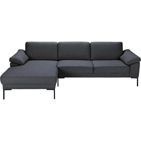 Leen Bakker - Bank Tom Met Chaise Longue Links - Basel - Antraciet - Stof - Grijs - 162x261x84 Cm