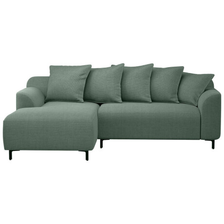 20% korting - Leen Bakker - Bank Elsa Met Chaise Longue Links - Eden - Salie - Stof - Groen - 177x246x84 Cm